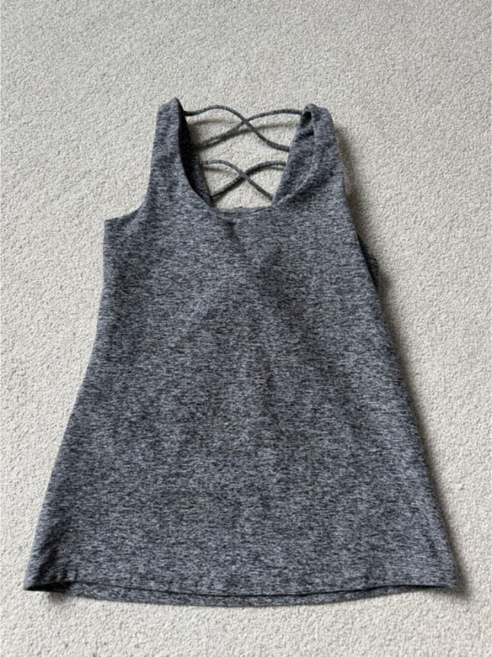 Beyond Yoga Athleisure Tank Top Size M Gray Strappy Criss Cross Back